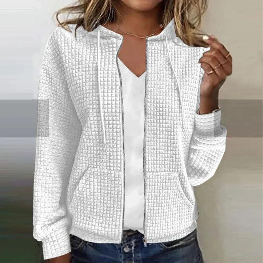 Casual winter jacket hood zipper