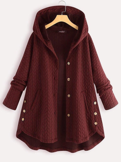Women's A-Line Quilted Vest Coat with Buttons