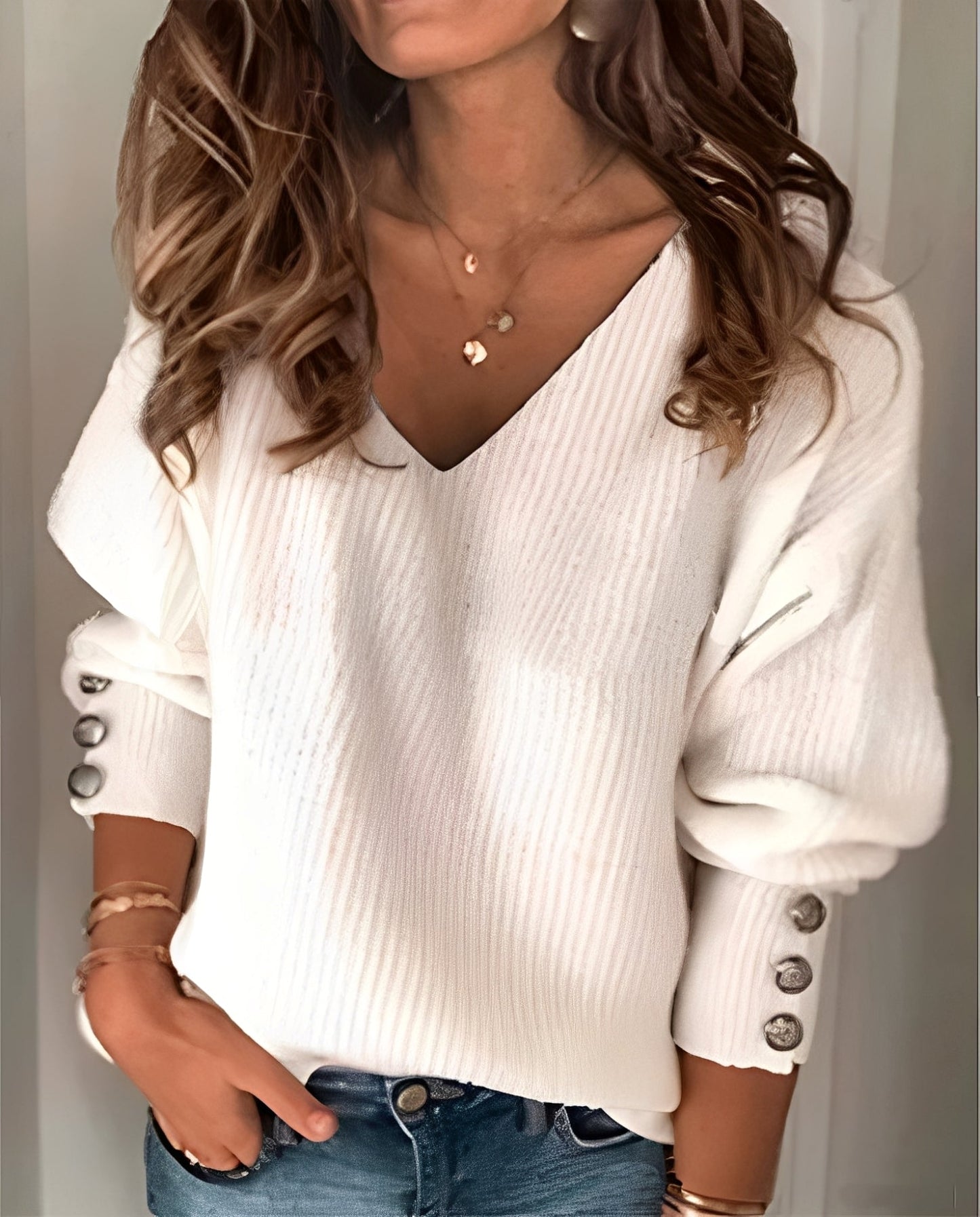 Damenschal Pullover V-Ausschnitt Weich