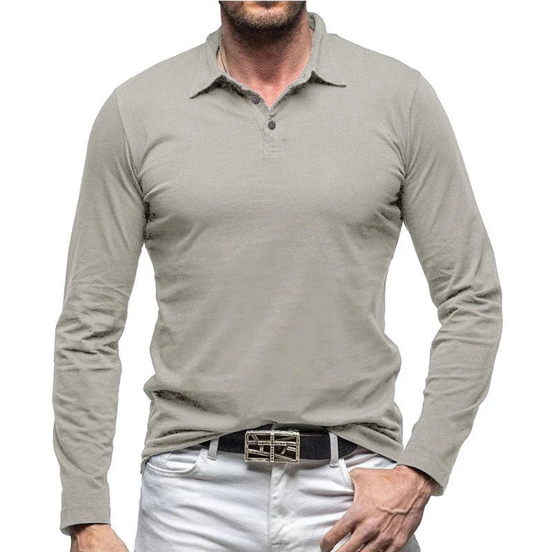 Elegantes Herrenhemd Slim Fit Langarm Knopfverschluss