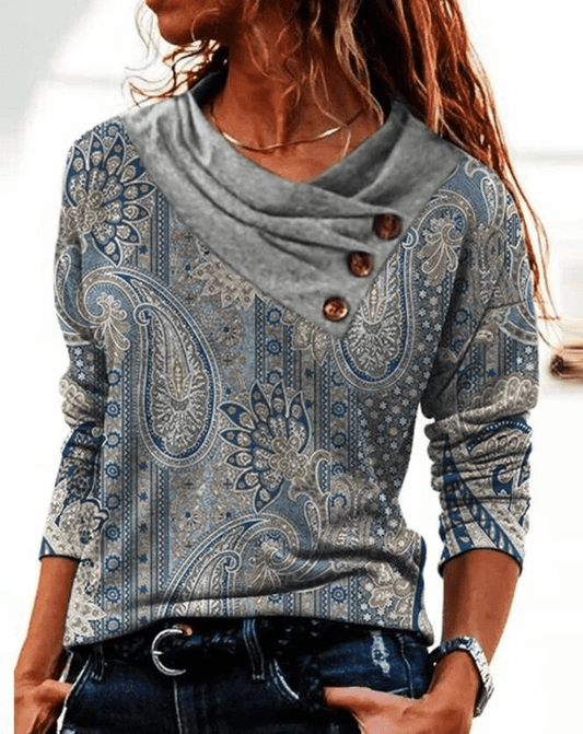 Eleganter Pullover Damen Umgeschlagener Kragen - IdealeKleiden