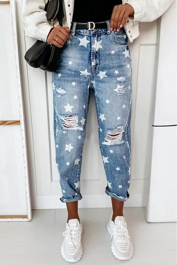 IVY - Damen Hose Komfort Fit Stylisches Muster - IdealeKleiden