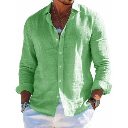 Men's Long-Sleeve Casual Button-Down Shirt