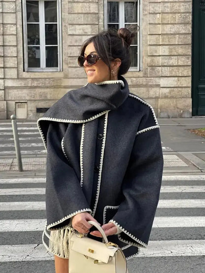 Elegant Women's Shawl Collar Jacket Style