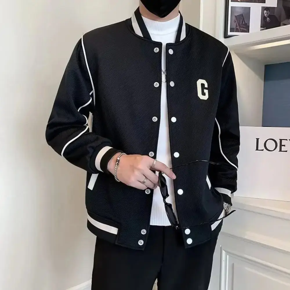 Motorcycle Leather Varsity Jacket