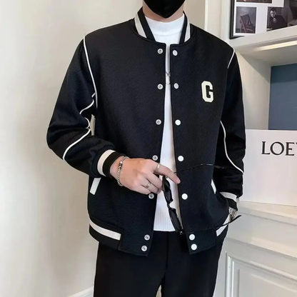 Motorcycle Leather Varsity Jacket
