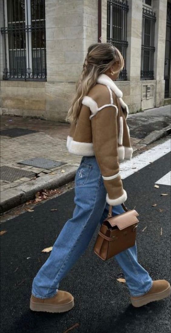 Gemütliche Kurzjacke Shearling Mantel Damen - IdealeKleiden
