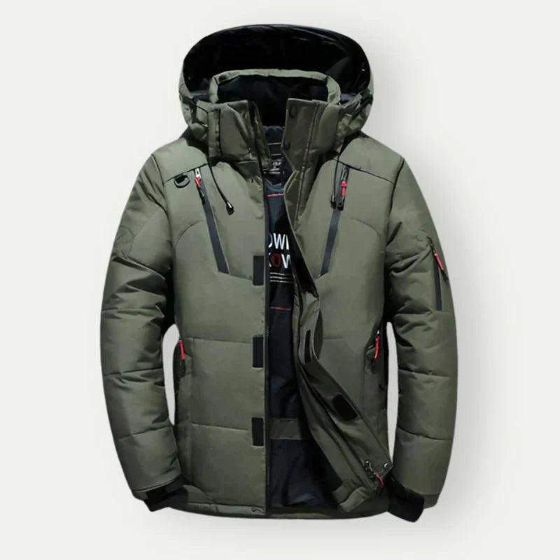 Men's Quilted Warm Hooded Jacket