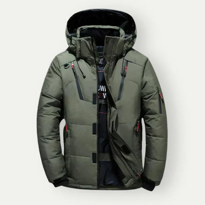 Men's Quilted Warm Hooded Jacket