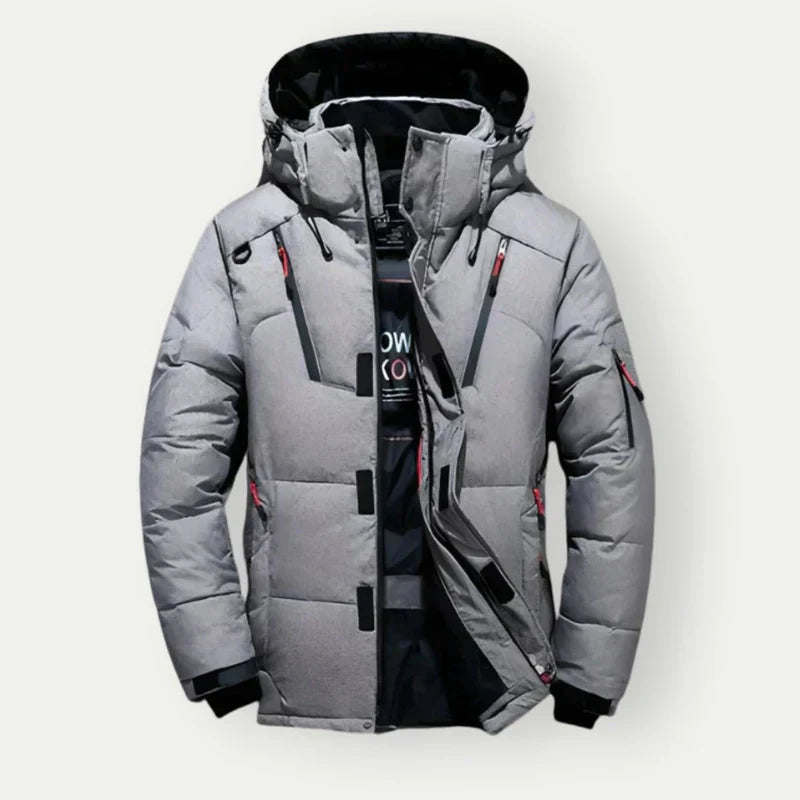 Men's Quilted Warm Hooded Jacket
