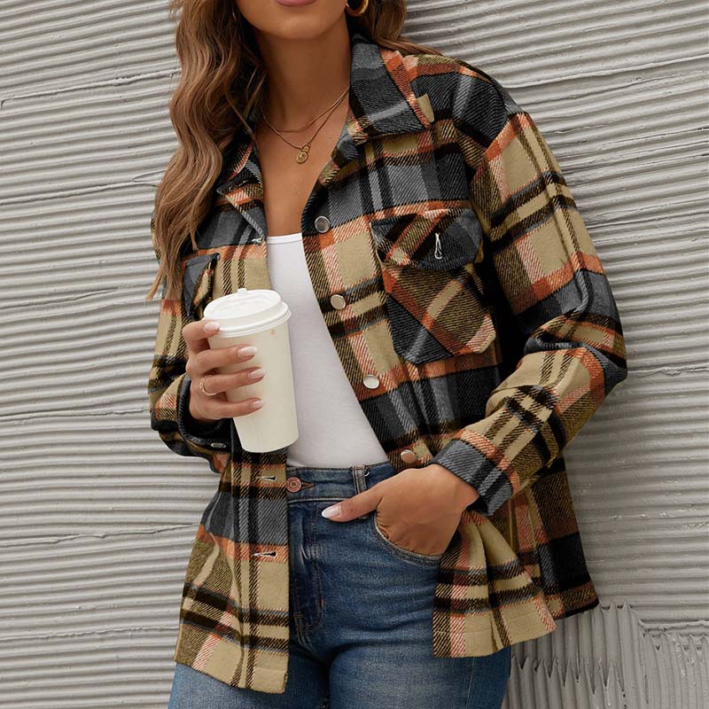 Women's Plaid Winter Coat Autumn Fashion