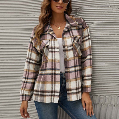 Women's Plaid Winter Coat Autumn Fashion