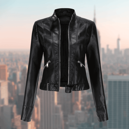 Elegant Women's Leather Jacket Stylish and Robust