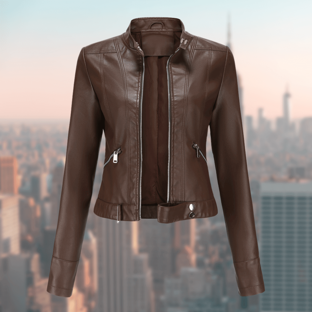 Elegant Women's Leather Jacket Stylish and Robust