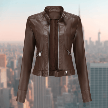 Elegant Women's Leather Jacket Stylish and Robust