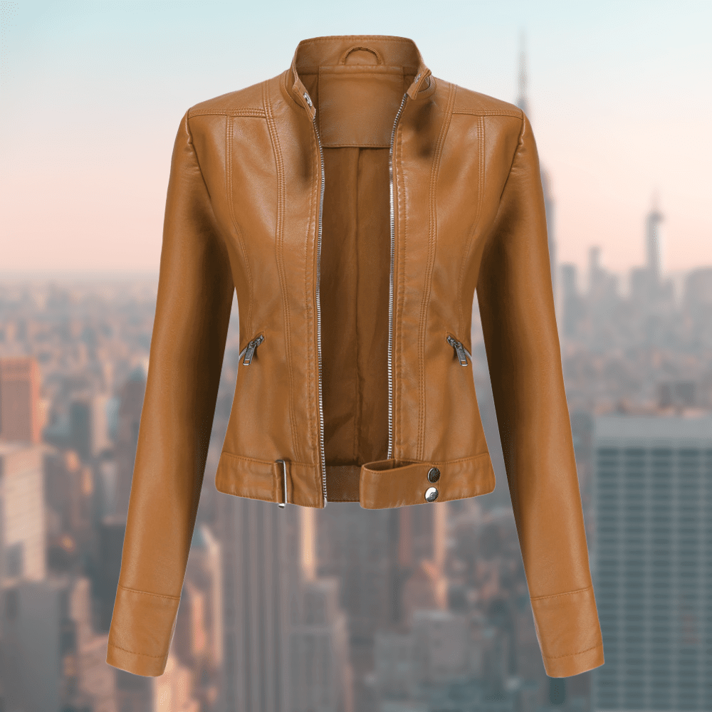 Elegant Women's Leather Jacket Stylish and Robust
