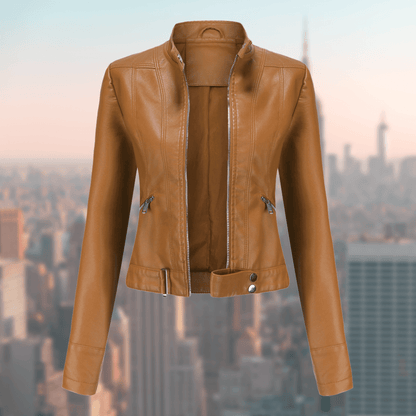 Elegant Women's Leather Jacket Stylish and Robust