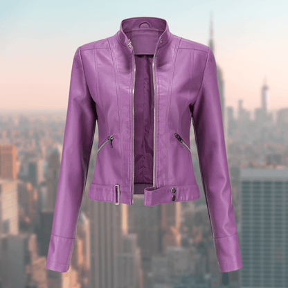 Elegant Women's Leather Jacket Stylish and Robust