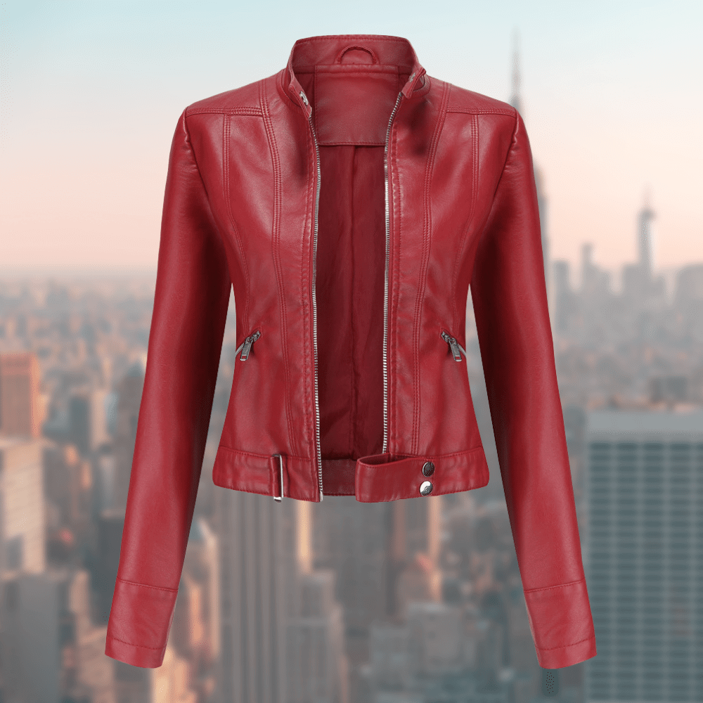 Elegant Women's Leather Jacket Stylish and Robust