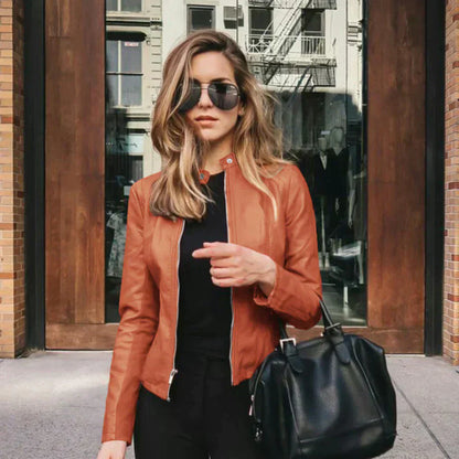 Italian Leather Jacket Elegant Black
