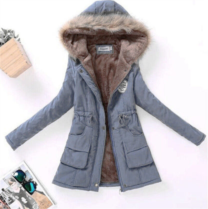 Chic Slim-Fit Parka with Hood for Women