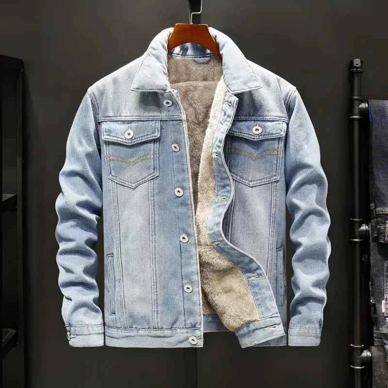 Men's Warm Lined Denim Jacket