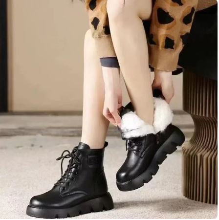 Stylische Damen-Stiefel Weiches Leder Vintage Design - IdealeKleiden