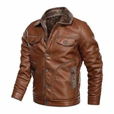 Men's Leather Motorcycle Style Jacket