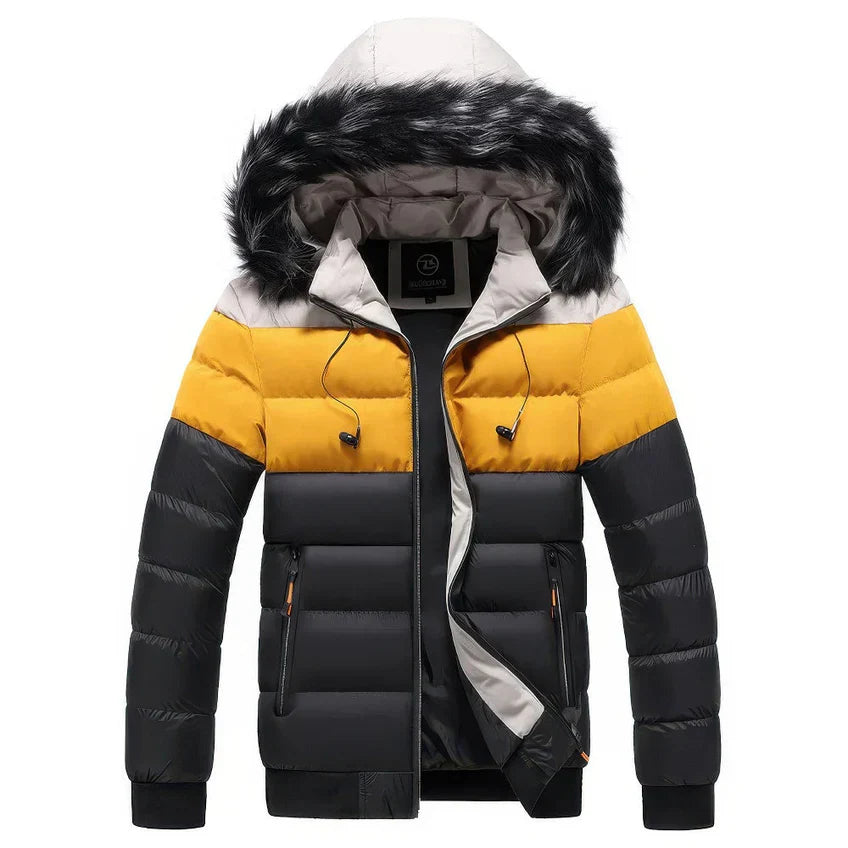 Men's Winter Parka Coat with Fur Collar