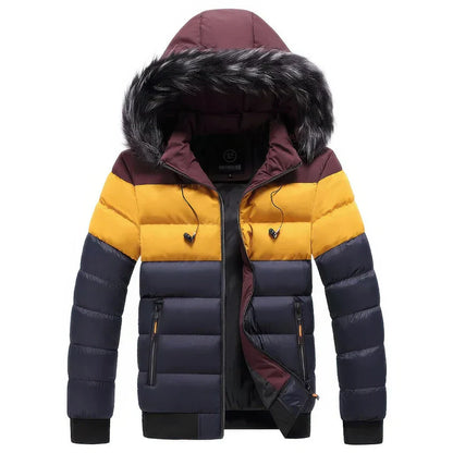 Men's Winter Parka Coat with Fur Collar