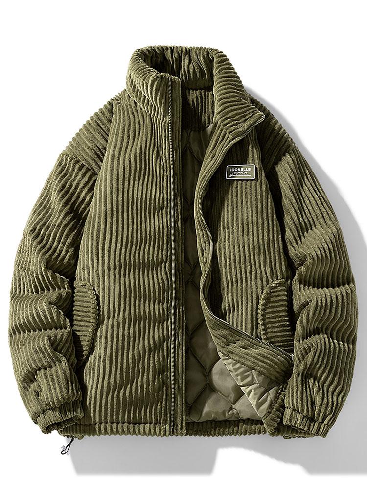 Men's Winter Corduroy Quilted Jacket Warm