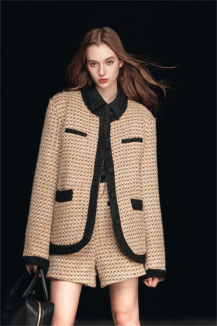 Stylische Rundhals Jacke Quilted Damen