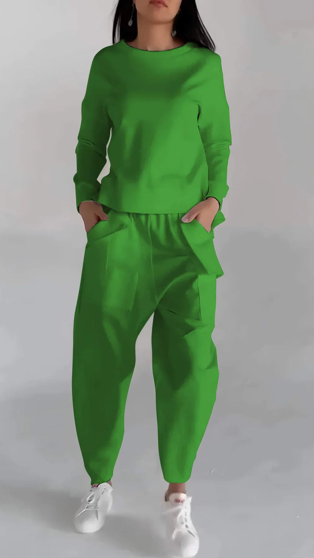 Women's Elegant Cashmere Two-Piece Set Round Neck