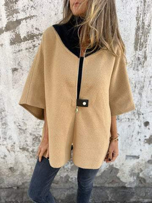 Stylish Stand-Up Collar Jacket Short Zipper