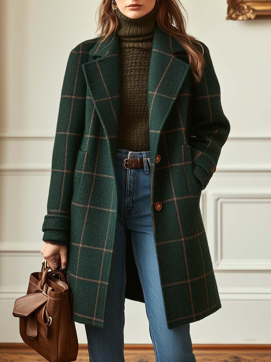 Women's Modern Plaid Coat