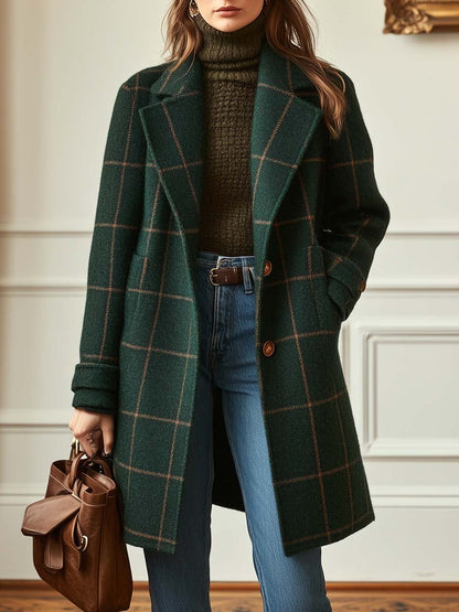 Women's Modern Plaid Coat