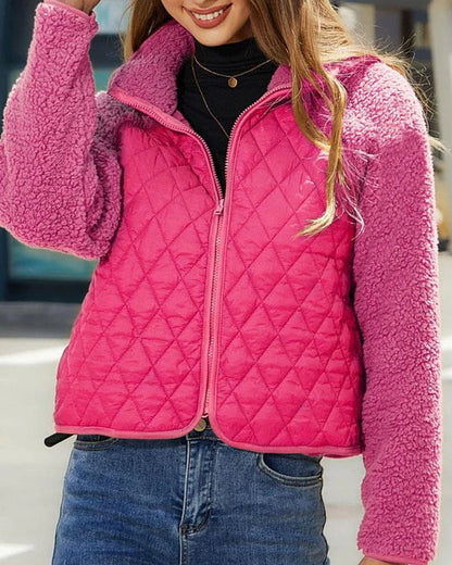 Soft Plush Jacket for Women with Zipper