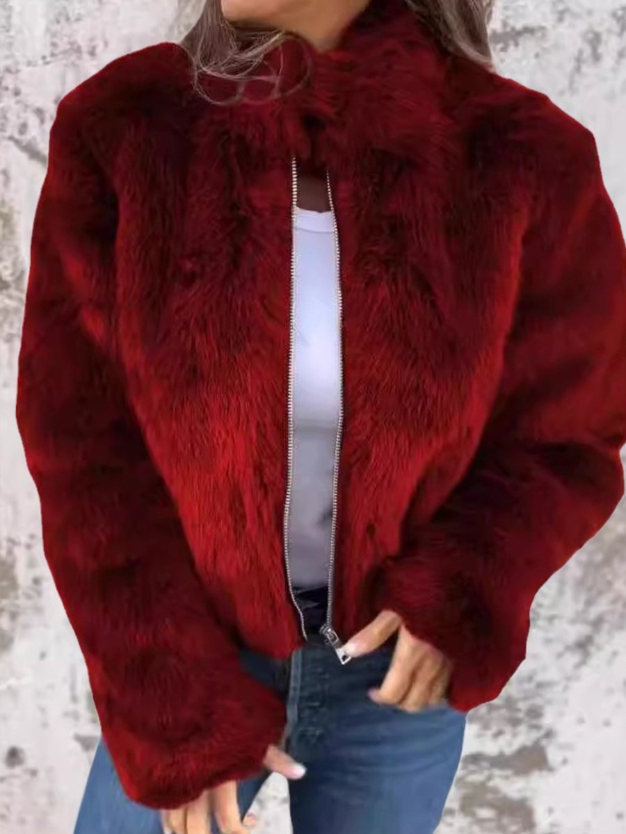 Women's Winter Coat Beige Warm and Elegant