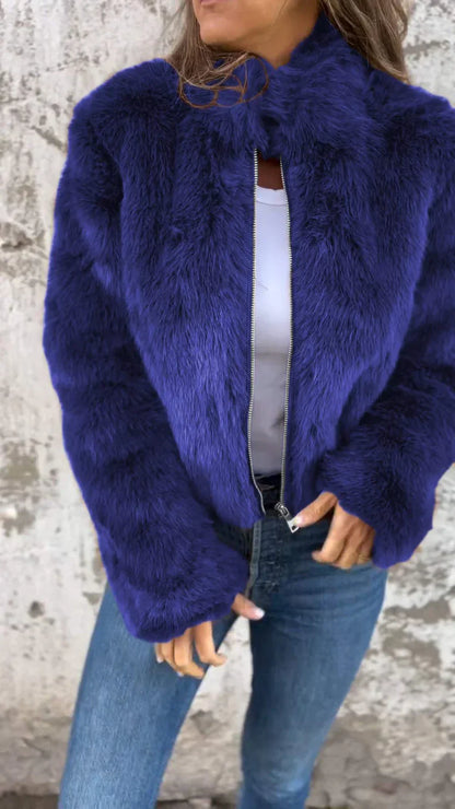 Elegante Damen Felljacke Luxus Komfort