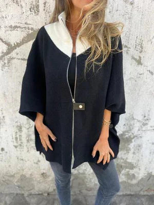 Stylish Stand-Up Collar Jacket Short Zipper
