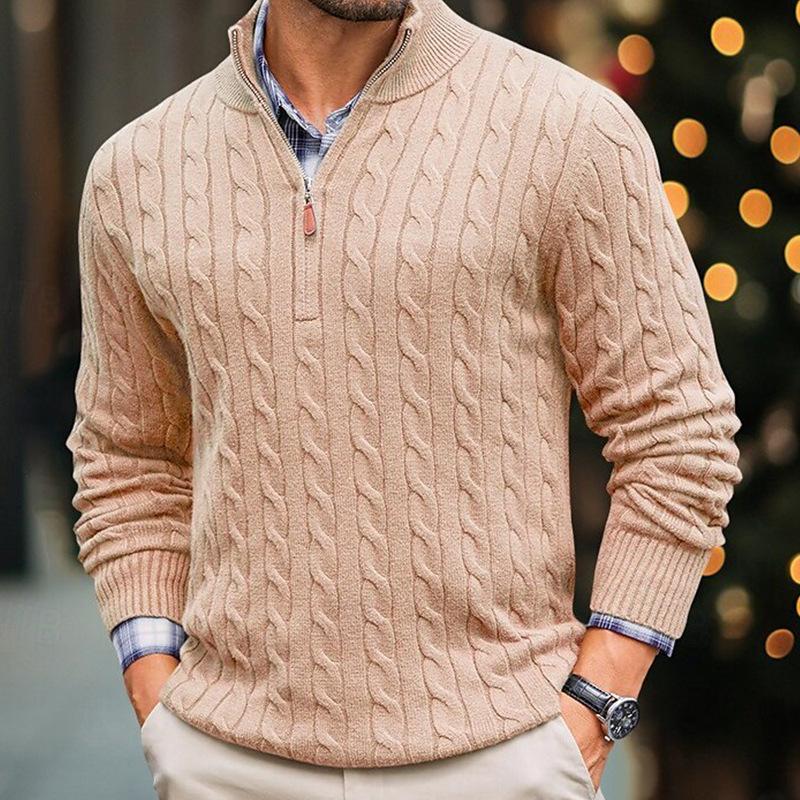 Klassischer Kabelpullover Weich Warm Modern