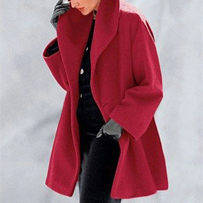 Elegant Women's Wool Coat Relaxed Fit