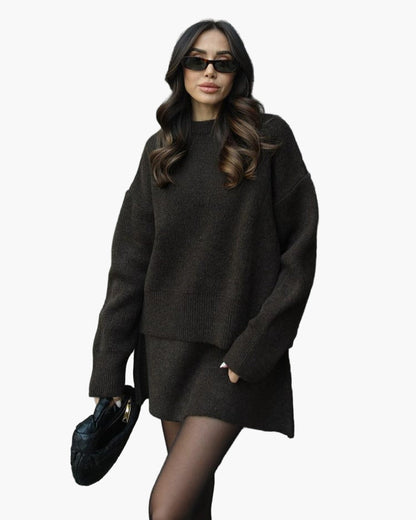 StrickOutfit Herbst Winter Modisch Elegant