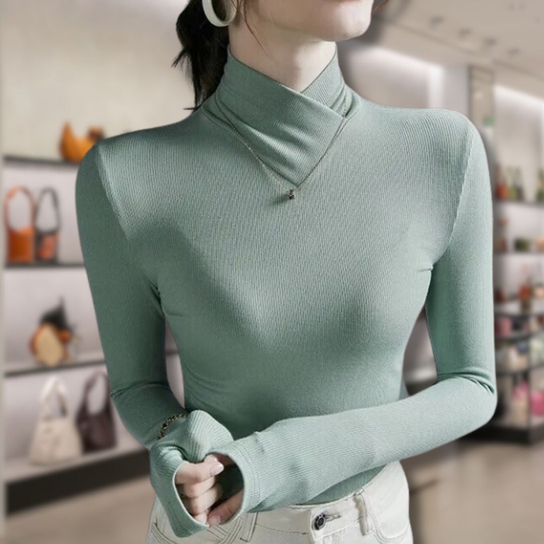 Soft Women's Turtleneck Sweater with Lace
