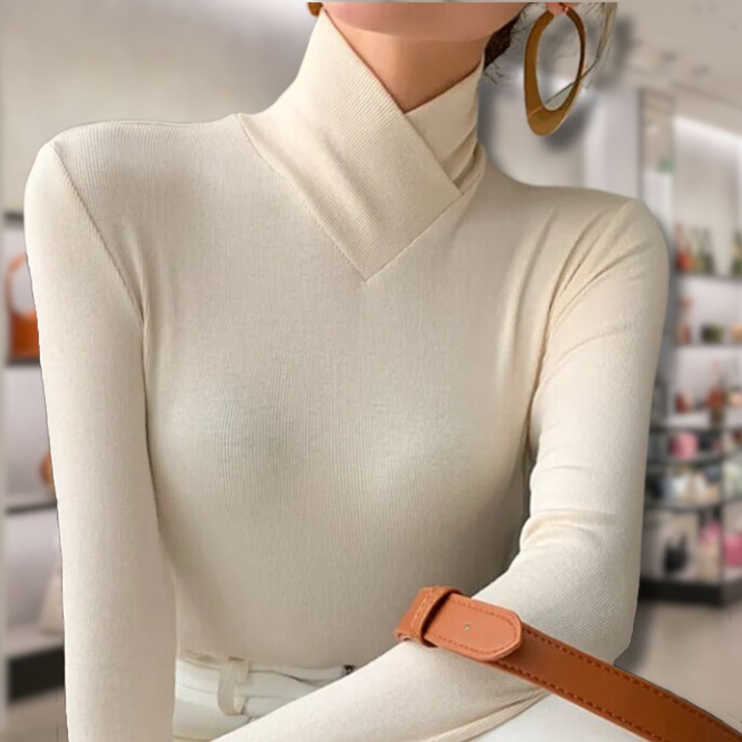 Soft Women's Turtleneck Sweater with Lace