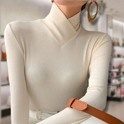 Soft Women's Turtleneck Sweater with Lace