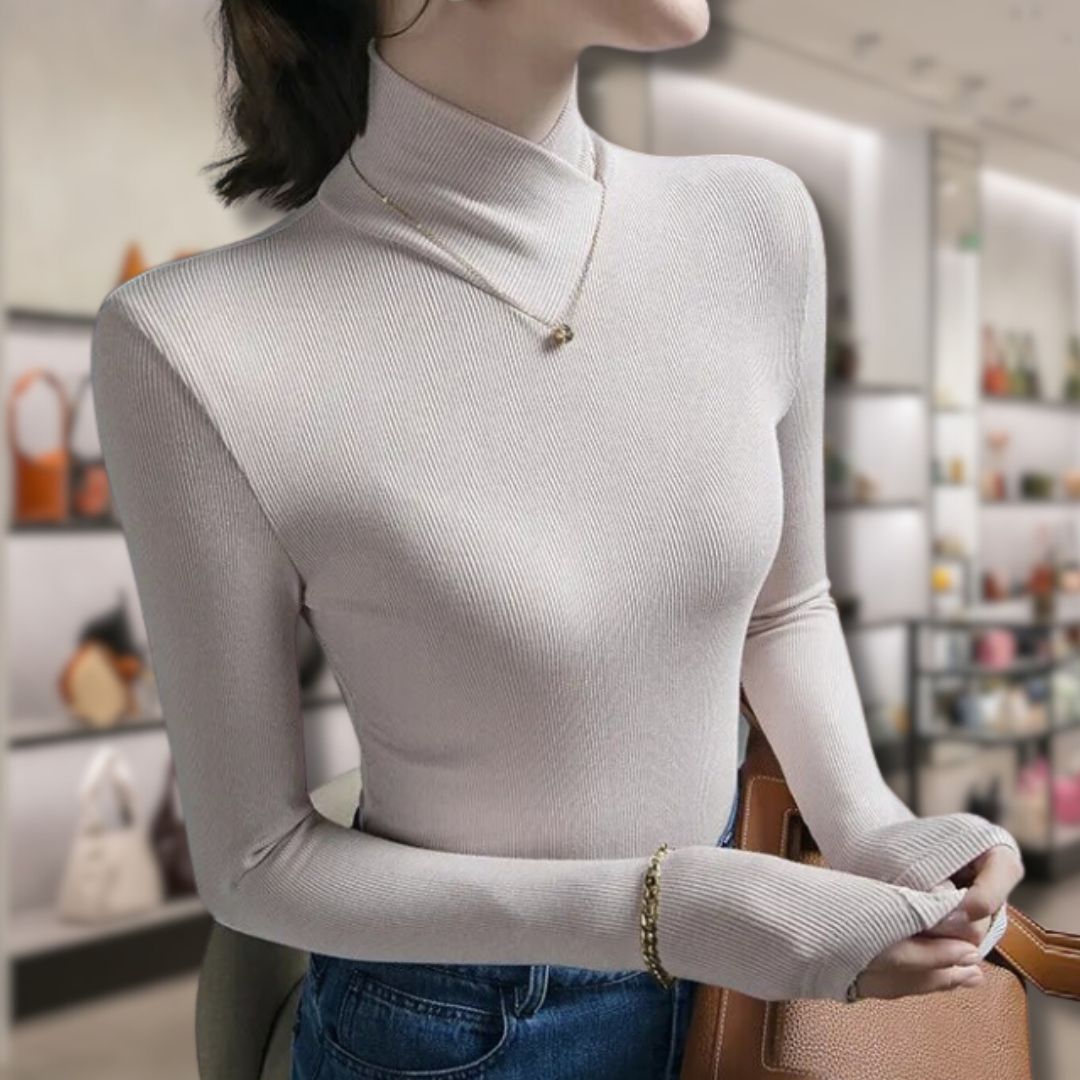 Soft Women's Turtleneck Sweater with Lace