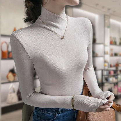 Soft Women's Turtleneck Sweater with Lace