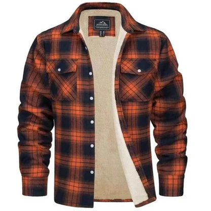 Men's Plaid Flannel Shirt Black Beige