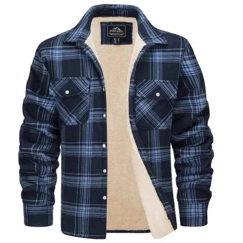 Men's Plaid Flannel Shirt Black Beige